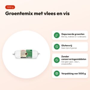 Barfmenu groentemix hondenvoer 1000 g – glutenvrij, los of als aanvulling – voordelen