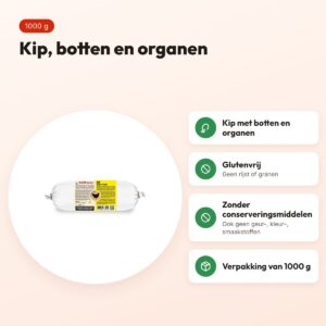 Barfmenu kip hondenvoer 1000 g – glutenvrij – voordelen