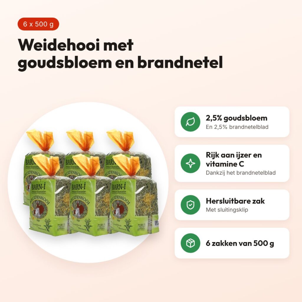 Barn-I kruidenhooi goudsbloem en brandnetel 6 x 500 g – voordelen