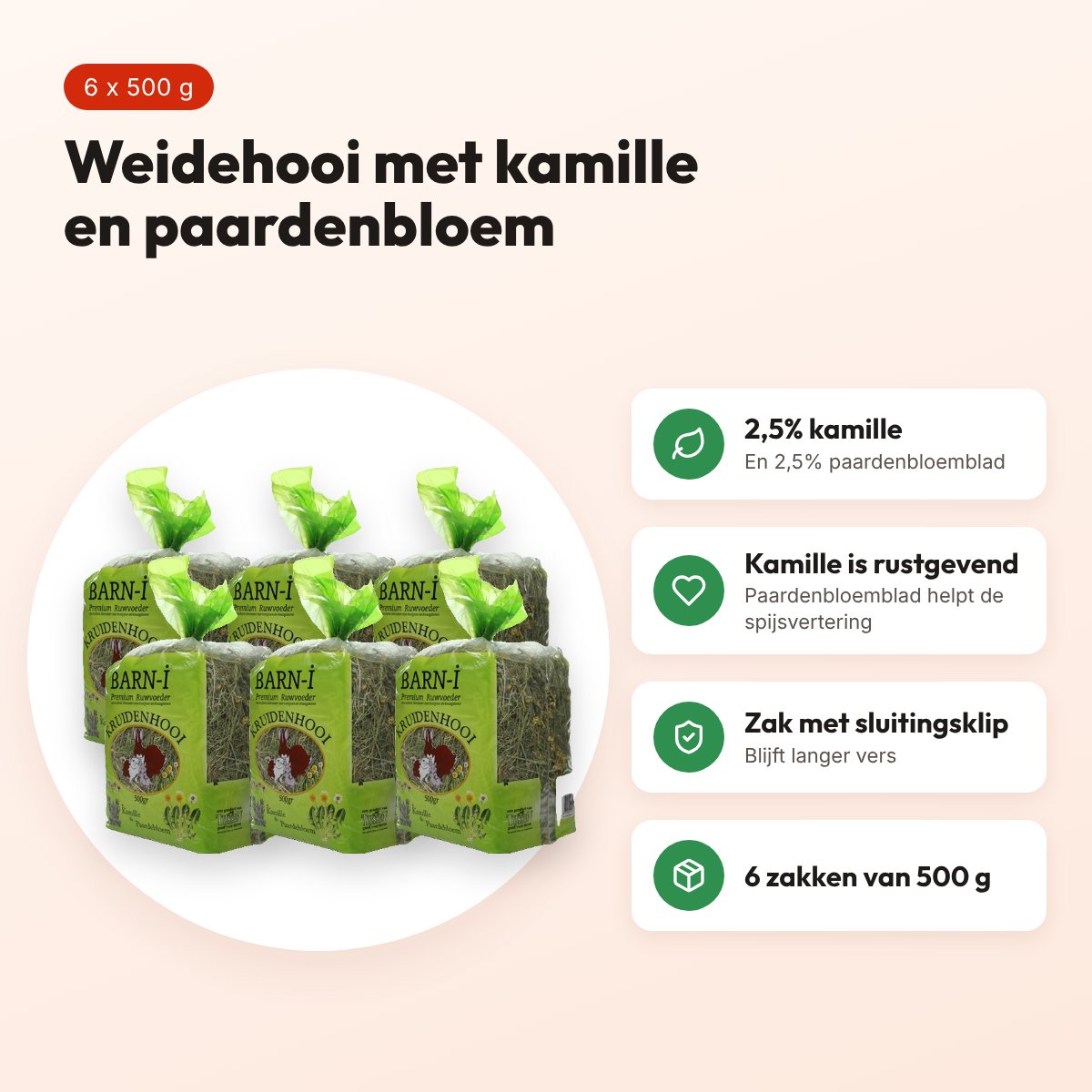 Barn-I kruidenhooi kamille en paardenbloem 6 x 500 g – voordelen