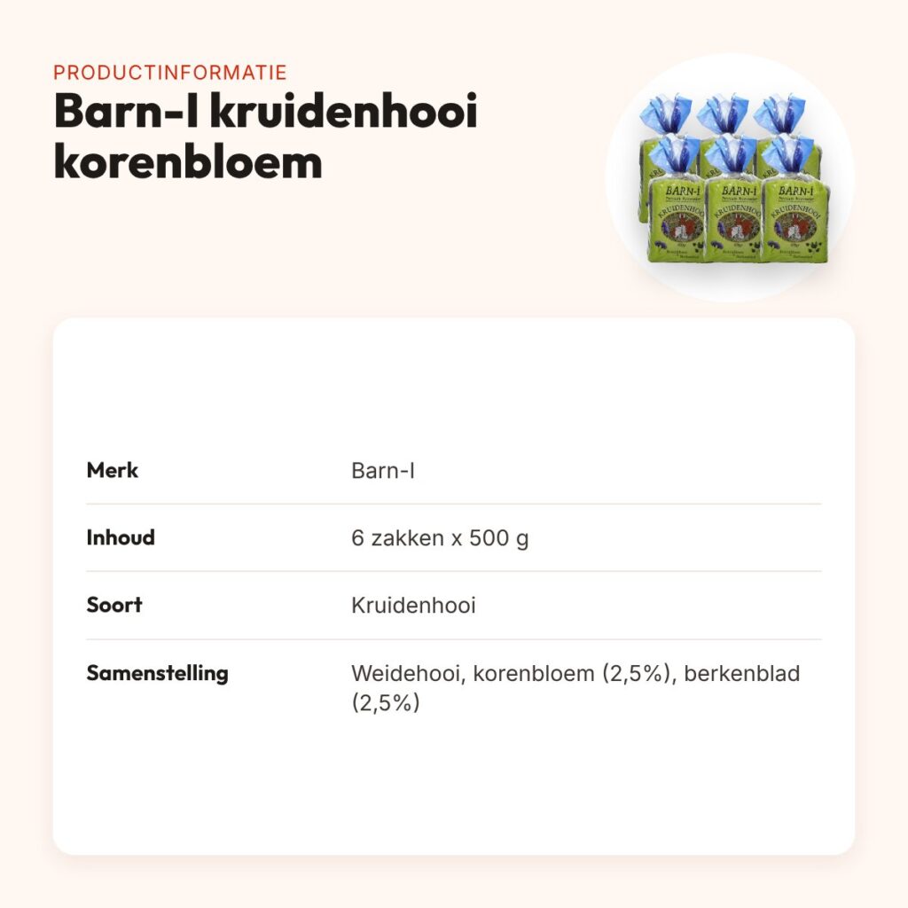Barn-I kruidenhooi korenbloem en berkenblad 6 x 500 g – productinformatie