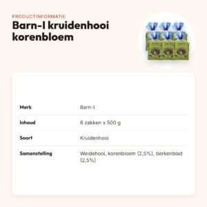 Barn-I kruidenhooi korenbloem en berkenblad 6 x 500 g – productinformatie