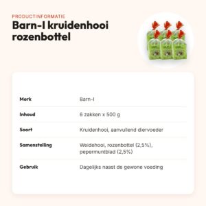 Barn-I kruidenhooi rozenbottel en munt 6 x 500 g – productinformatie