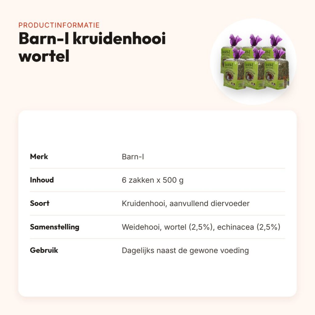 Barn-I kruidenhooi wortel en echinacea 6 x 500 g – productinformatie