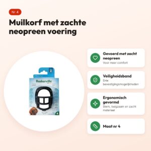 Baskerville Ultra Muzzle muilkorf nr 4 – neopreen gevoerd – voordelen