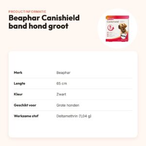 Beaphar Canishield vlooien- en tekenband hond groot 65 cm – zwart – productinformatie