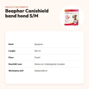 Beaphar Canishield vlooien- en tekenband hond klein/middel 48 cm – zwart – productinformatie
