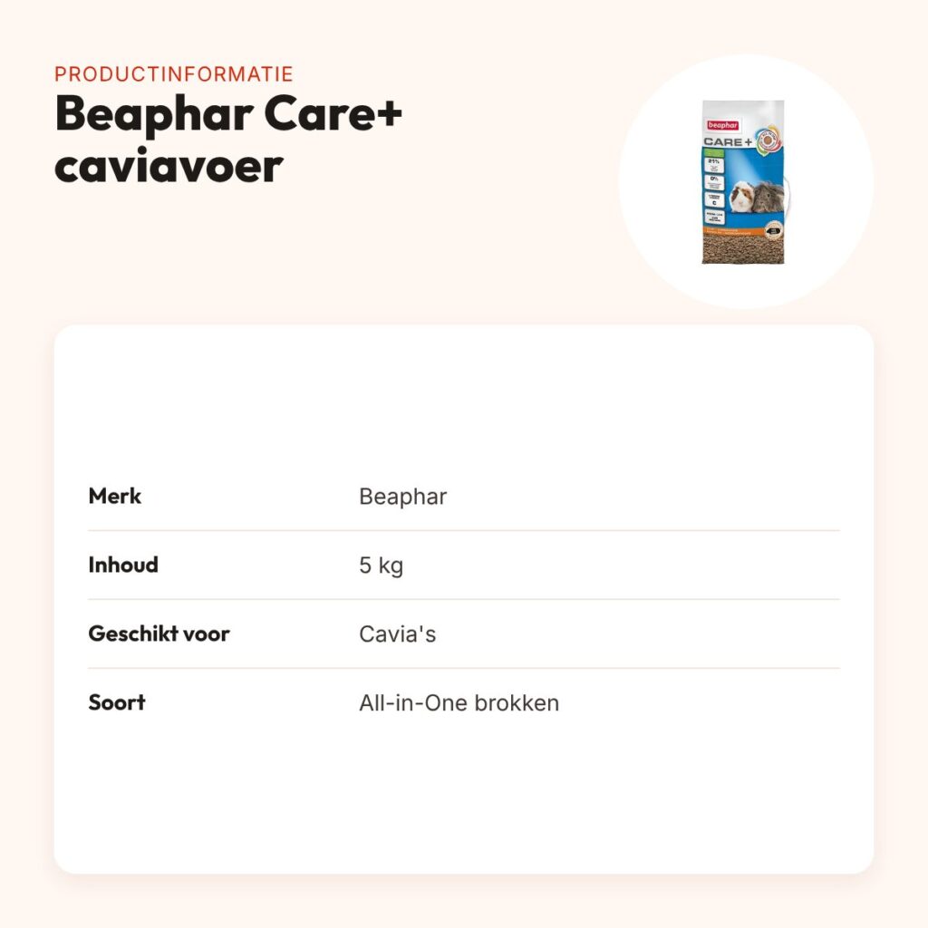 Beaphar Care+ caviavoer 5 kg – All-in-One brokken – productinformatie