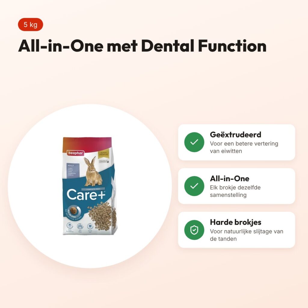 Beaphar Care+ konijnenvoer 5 kg – All-in-One, Dental Function – voordelen