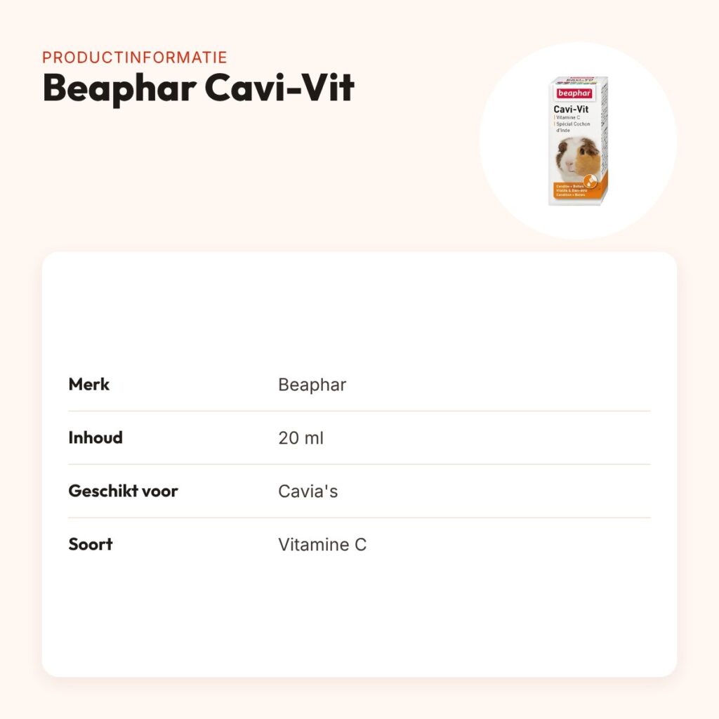 Beaphar Cavi-Vit vitamine C voor cavia's 20 ml – productinformatie