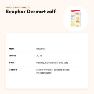 Beaphar Derma+ zalf 30 ml – honing, kurkuma en aloë vera – productinformatie