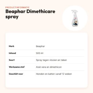 Beaphar Dimethicare spray hond en kat tegen vlooien en teken 500 ml – productinformatie