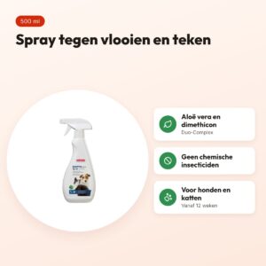 Beaphar Dimethicare spray hond en kat tegen vlooien en teken 500 ml – voordelen