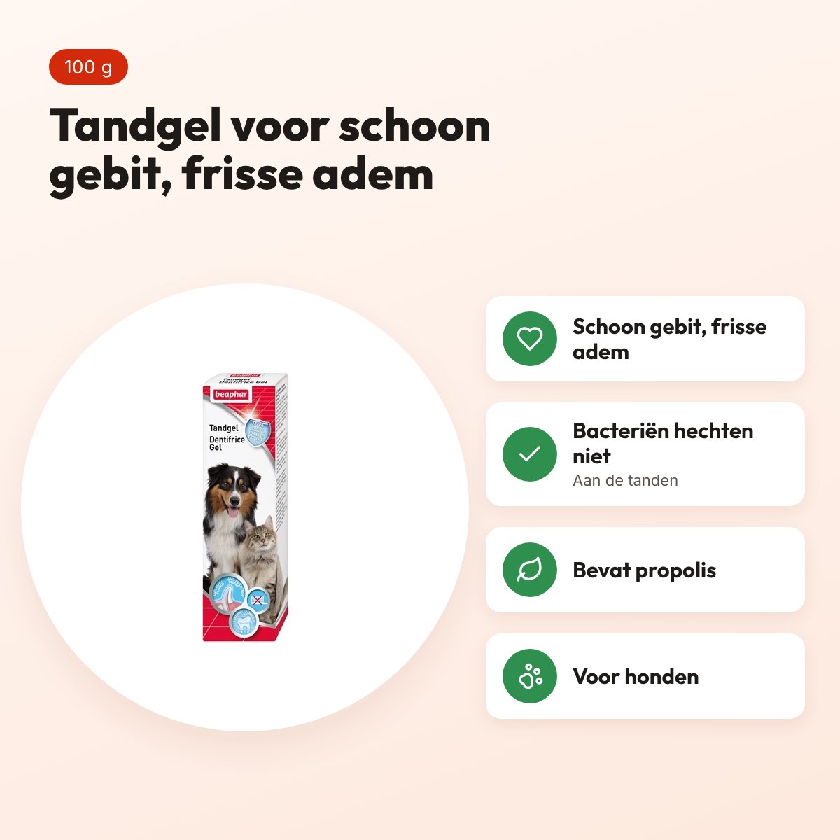Beaphar Dog-a-Dent tandgel 100 g – frisse adem voor honden – voordelen