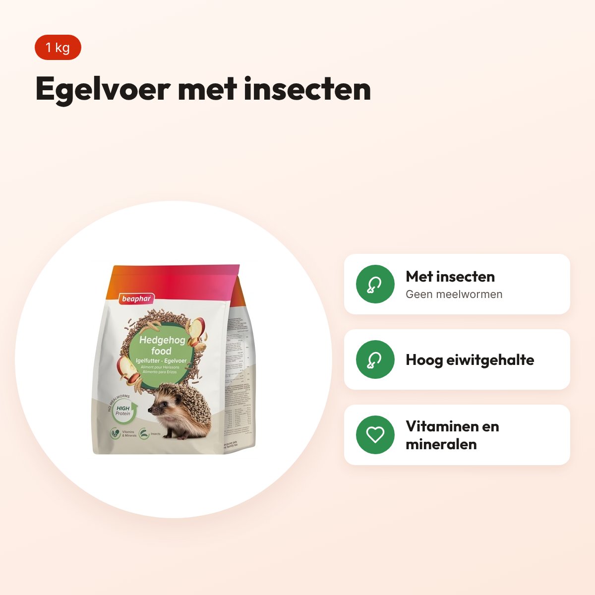 Beaphar egelvoer 1 kg – met insecten – voordelen