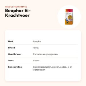 Beaphar Ei-Krachtvoer parkieten en papegaaien 150 g – eivoer – productinformatie