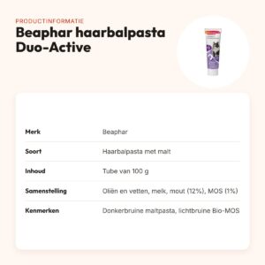 Beaphar haarbalpasta met malt Duo-Active 100 g – productinformatie