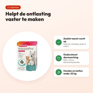 Beaphar Intestopro tabletten kat en hond minder dan 20 kg – 20 tabletten – voordelen