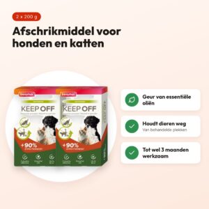 Beaphar Keep Off granulaat 2 x 200 g – afschrikmiddel voor honden en katten – voordelen