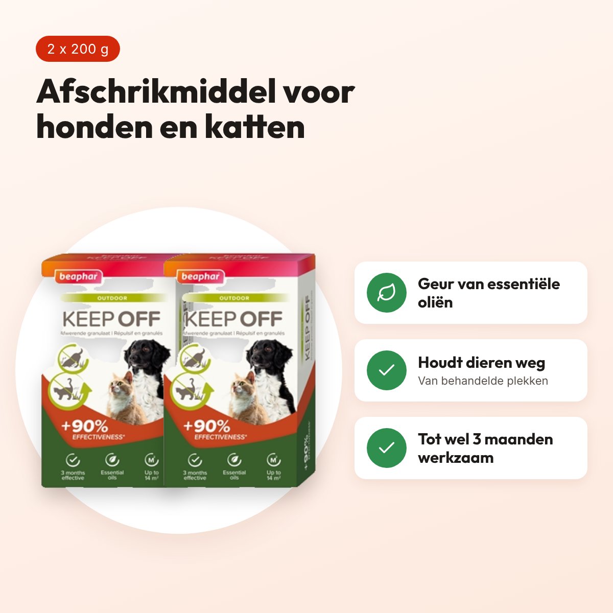 Beaphar Keep Off granulaat 2 x 200 g – afschrikmiddel voor honden en katten – voordelen