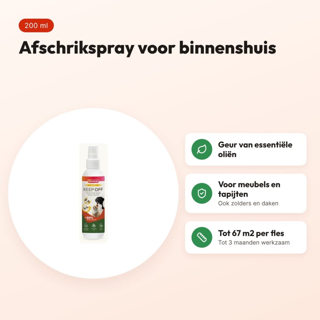 Beaphar Keep Off spray indoor 200 ml – afschrikmiddel voor binnenshuis – voordelen