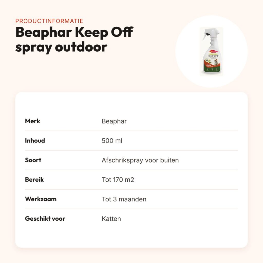 Beaphar Keep Off spray outdoor 500 ml – kattenafschrikmiddel voor buiten – productinformatie