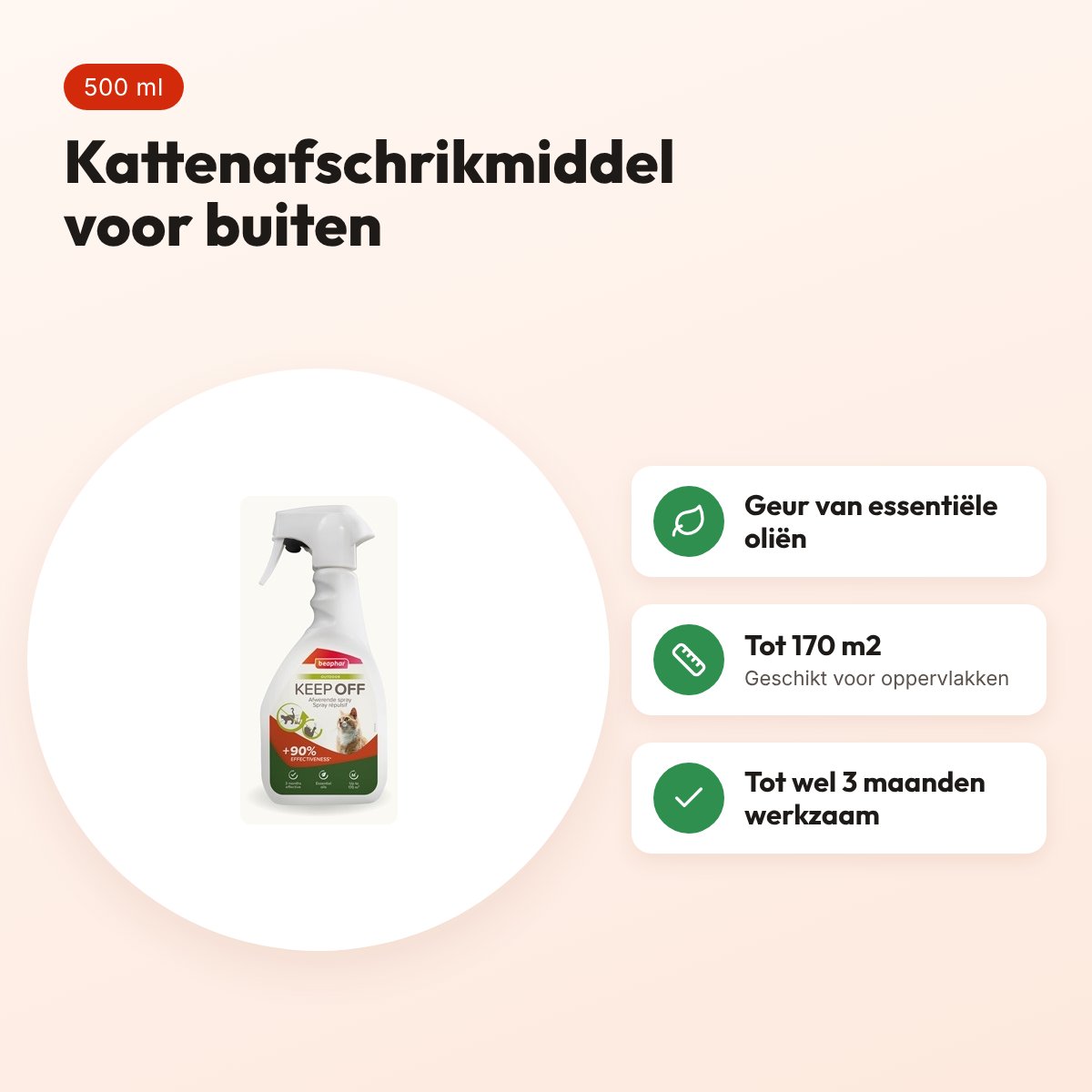 Beaphar Keep Off spray outdoor 500 ml – kattenafschrikmiddel voor buiten – voordelen