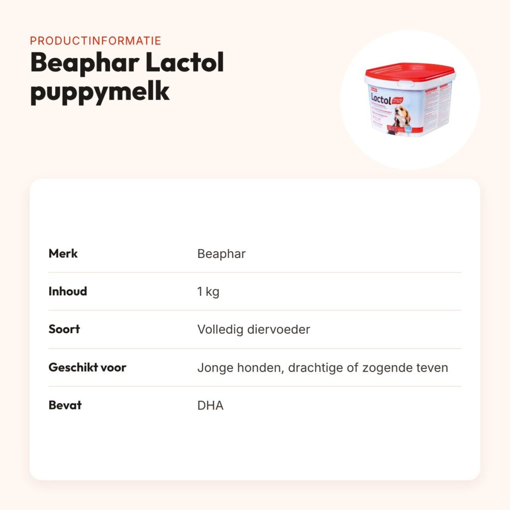 Beaphar Lactol puppymelk 1 kg – met DHA, voor moederloze pups – productinformatie