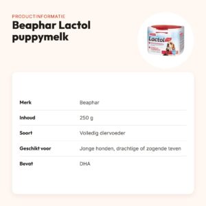 Beaphar Lactol puppymelk 250 g – met DHA, voor moederloze pups – productinformatie