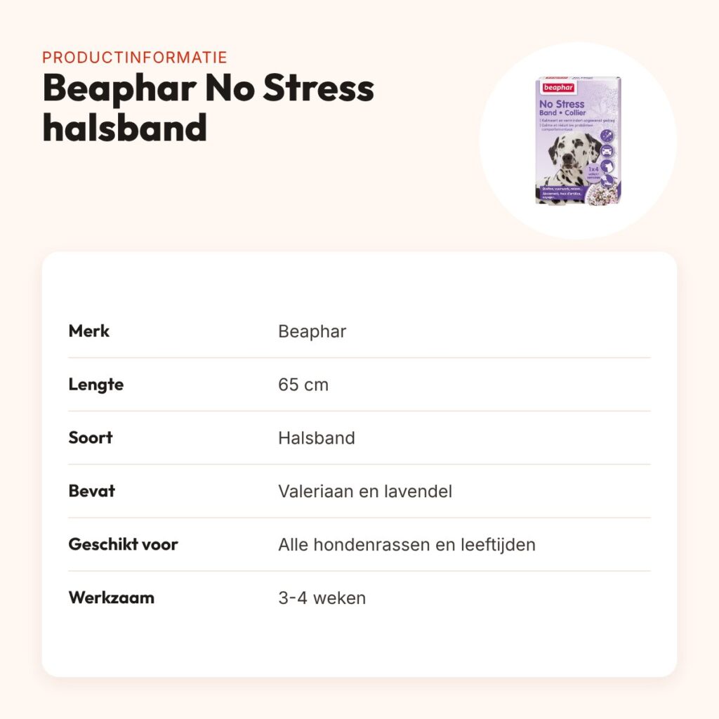 Beaphar No Stress halsband hond 65 cm – valeriaan en lavendel – productinformatie