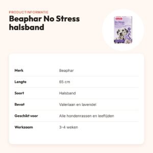 Beaphar No Stress halsband hond 65 cm – valeriaan en lavendel – productinformatie