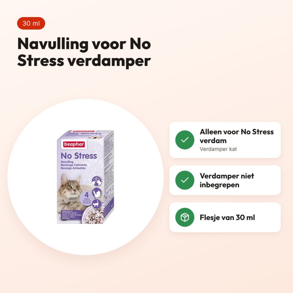 Beaphar No Stress navulling kat 30 ml – voor de No Stress verdamper – voordelen