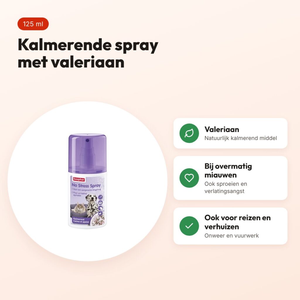 Beaphar No Stress spray kat 125 ml – met valeriaan – voordelen