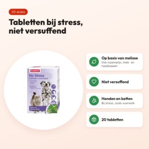 Beaphar No Stress tabletten 20 stuks – melisse, voor honden en katten – voordelen