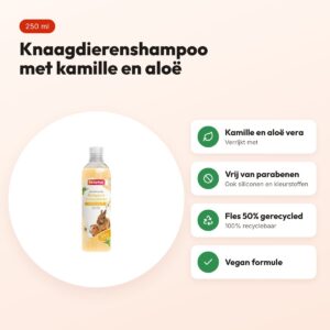 Beaphar shampoo knaagdieren 250 ml – kamille en aloë vera, vegan – voordelen