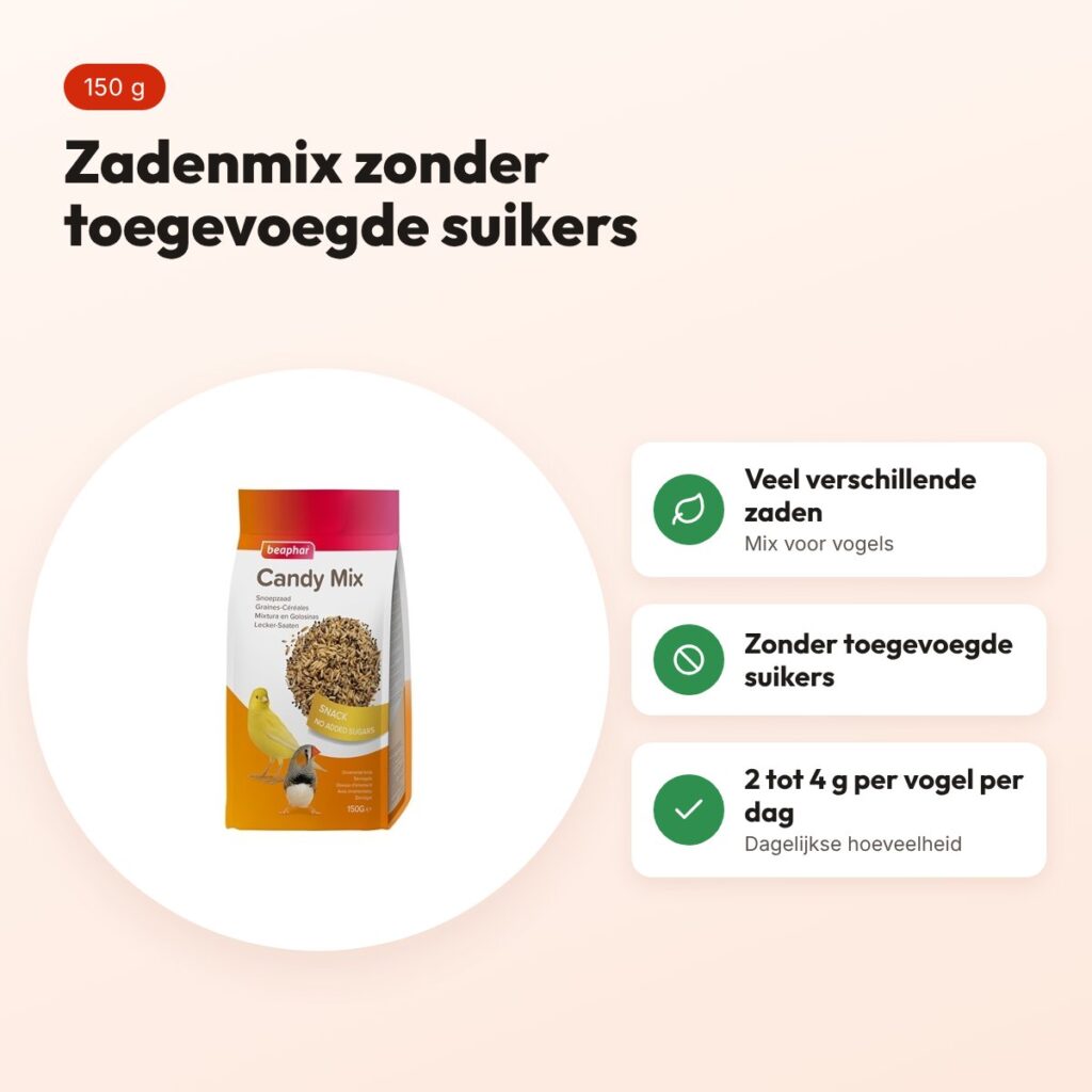 Beaphar snoepzaad vogels 150 g – zonder toegevoegde suikers – voordelen