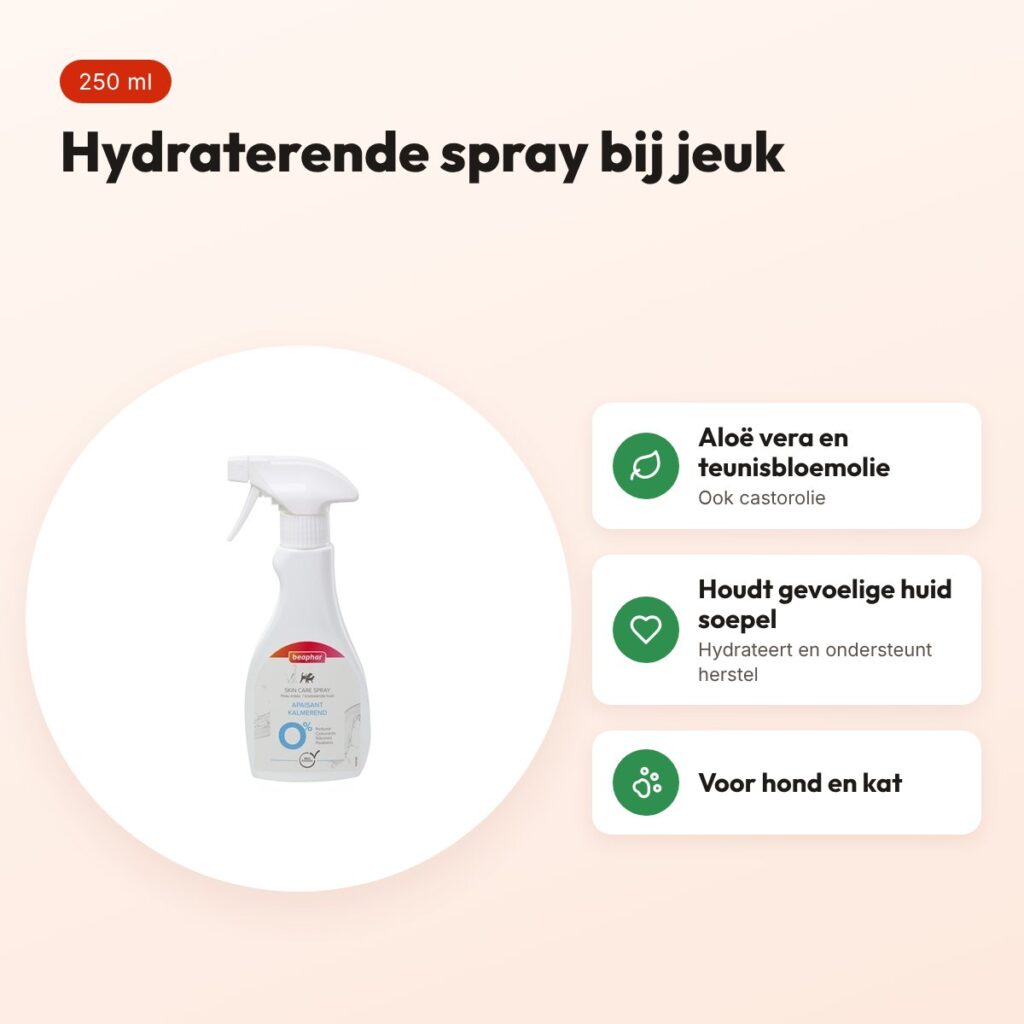 Beaphar spray bij jeuk voor hond en kat 250 ml – hydraterend – voordelen