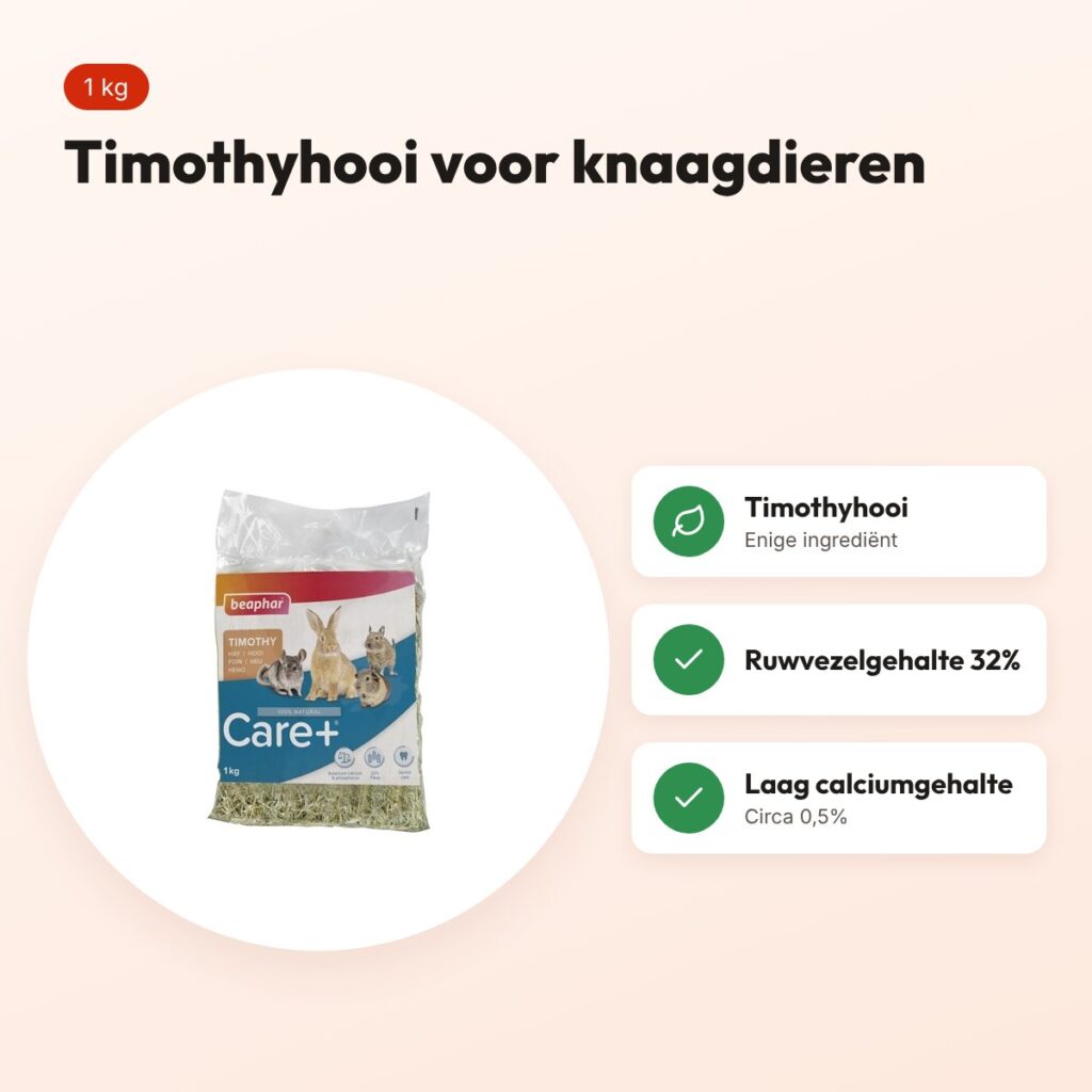 Beaphar timothyhooi 1 kg – voor konijnen en knaagdieren – voordelen