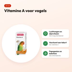 Beaphar vitamine A voor vogels 20 ml – papegaaien, kaketoes en parkieten – voordelen