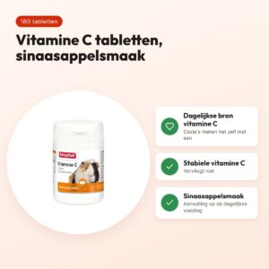 Beaphar vitamine C cavia 180 tabletten – sinaasappelsmaak – voordelen