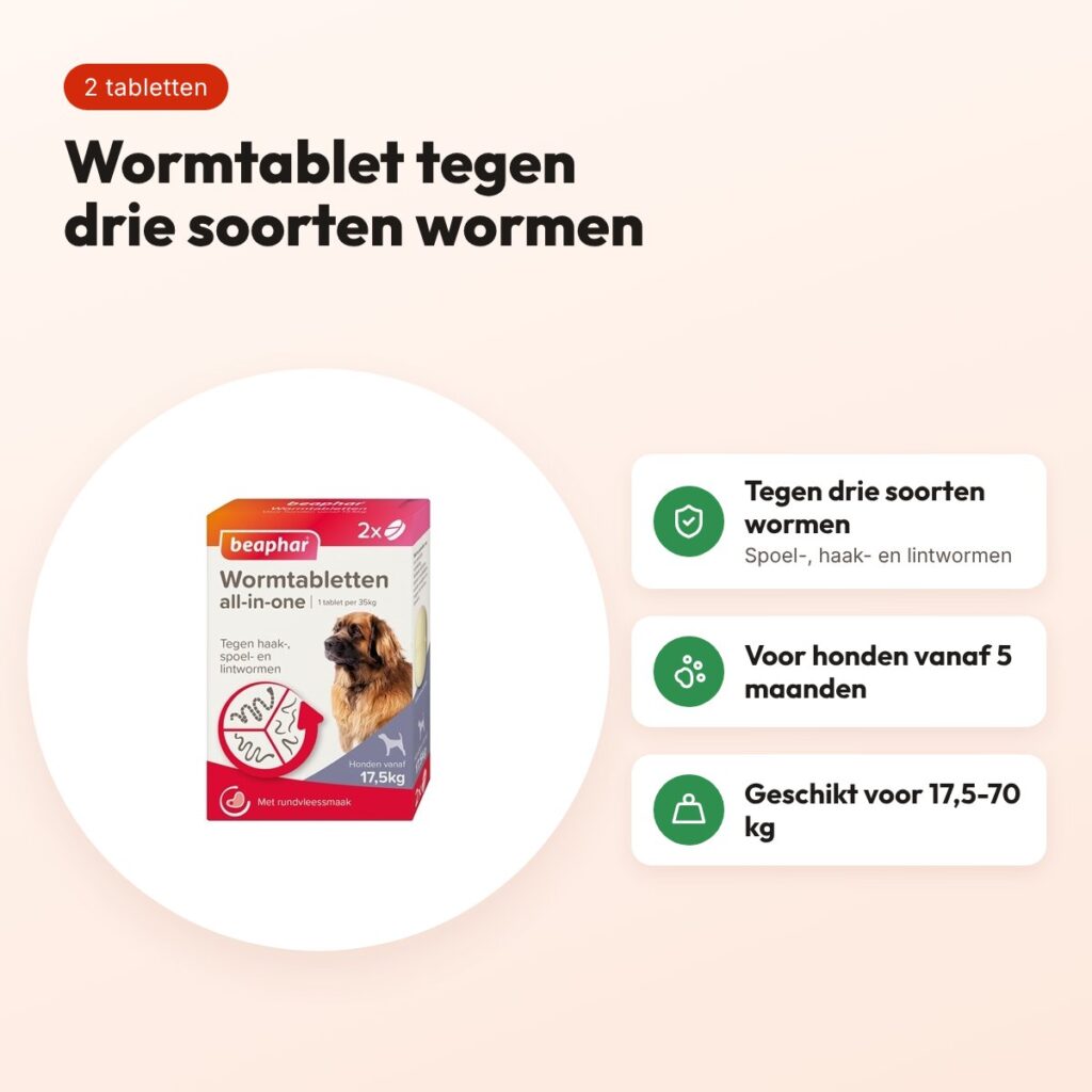 Beaphar wormtablet All-in-One hond 17,5-70 kg – 2 tabletten – voordelen