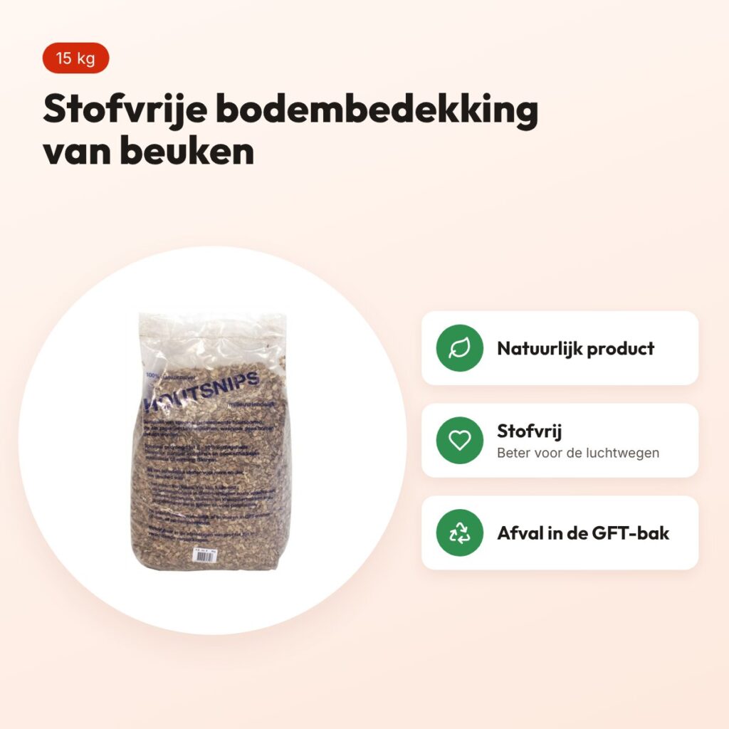 Beukensnippers fijn 8 mm 15 kg – stofvrije bodembedekking – voordelen
