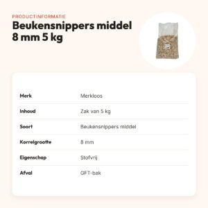 Beukensnippers middel 8 mm 5 kg – stofvrije bodembedekking – productinformatie