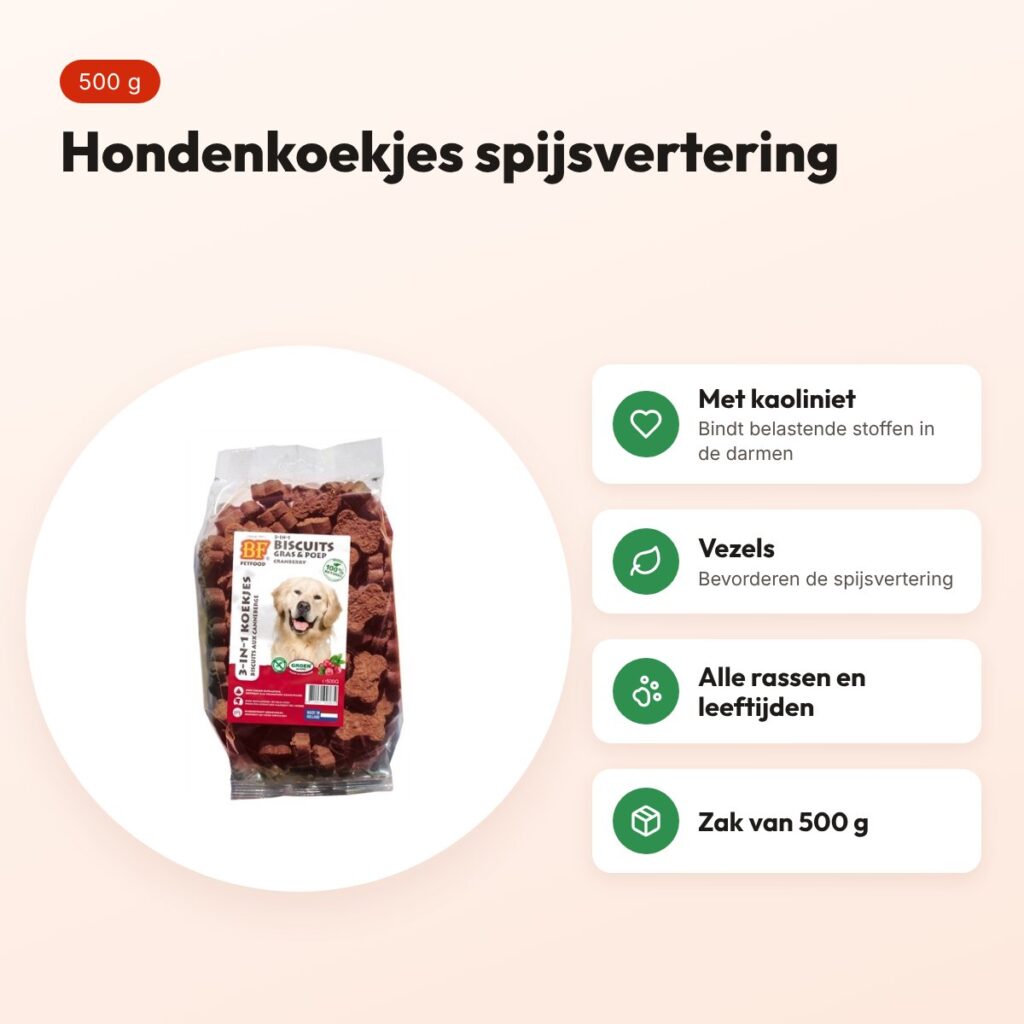 BF Petfood 3 in 1 hondenkoekjes cranberry 500 g – voor de spijsvertering – voordelen