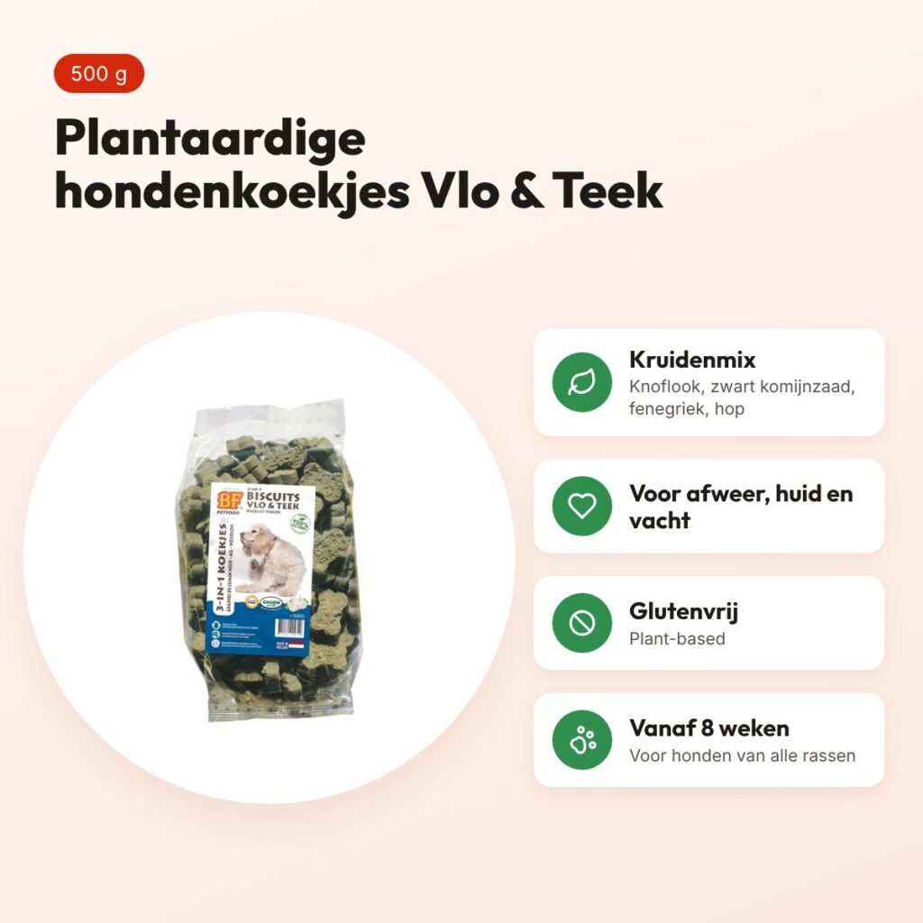 BF Petfood 3 in 1 hondenkoekjes Vlo & Teek 500 g – glutenvrij, plant-based – voordelen