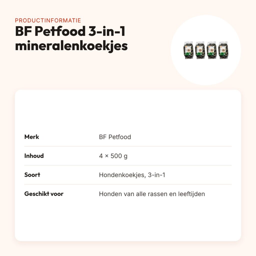 BF Petfood 3-in-1 hondenmineralenkoekjes 500 g – multipack 4 stuks – productinformatie