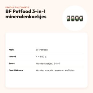 BF Petfood 3-in-1 hondenmineralenkoekjes 500 g – multipack 4 stuks – productinformatie