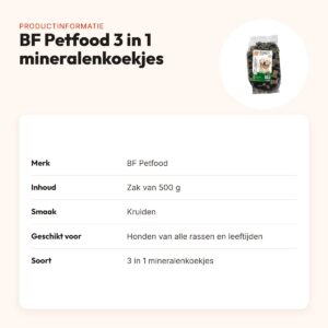 BF Petfood 3 in 1 hondenmineralenkoekjes kruiden 500 g – productinformatie