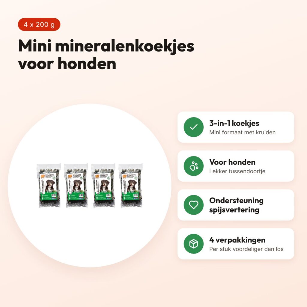 BF Petfood 3-in-1 mineralenkoekjes mini hond 200 g – multipack 4 stuks – voordelen