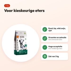 BF Petfood Diner hondenvoer 3 kg – rund, kip en rijst – voordelen